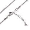 Non-Tarnish 304 Stainless Steel Bone Rope Chain Necklace for Women NJEW-I121-01A-P-2