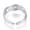 304 Stainless Steel Open Cuff Ring for Women RJEW-N040-45-3