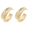 Rack Plating Textured C-Shaped Brass Stud Earrings EJEW-M090-05G-1