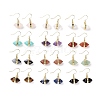 Gemstone Bullet Dangle Earrings EJEW-A085-01G-1