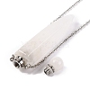 Natural Mixed Stone Bullet Shaped Perfume Bottle Pendant Necklaces G-B089-02P-5