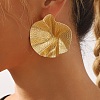 Lotus Leaf Iron Stud Earrings EJEW-L096-004G-1