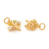 Brass Micro Pave Cubic Zirconia Charms KK-I672-44G-2