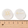 13Pcs Flat Round Natural Quartz Crystal Rune Stones G-K335-08G-3