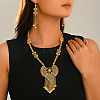 Vintage Alloy Hollow Bowknot Tassel Earrings & Necklaces Sets for Women XI4040-4