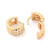 Brass Micro Pave Cubic Zirconia Hoop Earrings EJEW-A107-04A-KCG-2