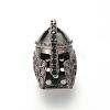 Brass Micro Pave Cubic Zirconia Gladiator Helmet Beads ZIRC-S053-YS036-4-1