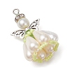 Pearlized Glass Pearl Beads  Pendants PALLOY-MZ00487-01-3
