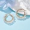 Natural Quartz Crystal Hoop Earring EJEW-JE05709-03-2