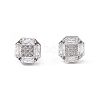 Clear Cubic Zirconia Hexagon Stud Earrings EJEW-L234-086P-1