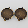 Antique Bronze Tibetan Style Alloy Cabochon Connector Settings X-TIBE-M022-01AB-NF-2
