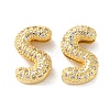 Rack Plating Brass Micro Pave Cubic Zirconia Slide Charms KK-C084-34G-S-1