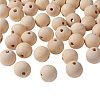 Natural Unfinished Wood Beads WOOD-S651-25mm-LF-1