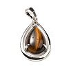 Natural Tiger Eye Pendants G-B033-04P-14-2