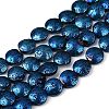 Electroplated Natural Lava Rock Beads Strands G-K388-01A-1