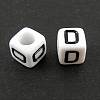 Letter Acrylic European Beads X-OPDL-R050-10mm-D-1