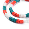 Fixed 3 Color Handmade Polymer Clay Bead Strands CLAY-S096-029I-3