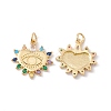 Rack Plating Brass Micro Pave Colorful Cubic Zirconia Pendants ZIRC-C040-15G-1