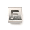 Letter Style 304 Stainless Steel Square Slide Charms STAS-L132-08F-1