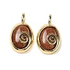 Synthetic Goldstone Oval Pendants G-K371-01G-06-1