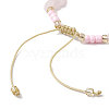 Natural Rose Quartz Chips & Handmade Seed Beads Braided Bracelet Making AJEW-MZ00004-08-3