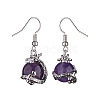 Natural Amethyst Dragon Dangle Earrings EJEW-A092-12P-15-3