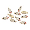 Brass Micro Clear Cubic Zirconia Pendants ZIRC-F120-083G-4