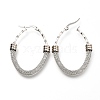 304 Stainless Steel Mesh Hoop Earrings EJEW-C501-15P-A-2