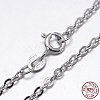 Anti-Tarnish Rhodium Plated 925 Sterling Silver Cable Chains Necklaces NJEW-M157-25C-18-2