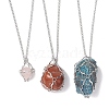 Non-Tarnish 3Pcs 3 Sizes Stainless Steel Macrame Pouch Empty Stone Holder for Necklace Makings NJEW-JN04823-2