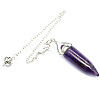 Natural Amethyst Bullet Cone Pointed Dowsing Pendulums PW-WG2823D-06-1