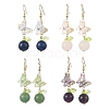304 Stainless Steel & Natural Lapis Lazuli/Green Aventurine/Rose Quartz/Amethyst Dangle Earrings EJEW-JE07495-3