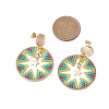 Glass Seed Bead Flat Round Dangle Stud Earrings for Women EJEW-MZ00267-3