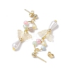 ABS Plastic Imitation Pearl & Glass Seed Earrings EJEW-JE05799-3