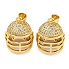 Rack Plating Brass Micro Pave Cubic Zirconia Pendants KK-Z063-49G-01-1