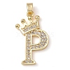 Rack Plating Brass Micro Pave Cubic Zirconia Pendants KK-D535-01P-RS-1