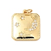 Rack Plating Brass Micro Pave Clear Cubic Zirconia Pendants KK-H431-25G-1
