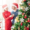 3Pcs 3 Style Christmas Tree & Wreath & Santa Claus & Alloy Enamel Charms Safety Pin Brooch JEWB-TA00011-6