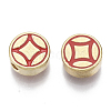 Brass Enamel Beads KK-N232-24B-01-NF-1