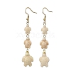 Dyed Tortoise Synthetic Turquoise Dangle Earrings EJEW-JE07362-01-3