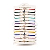 12Pcs 12 Colors Polyester Bracelets BJEW-P340-12C-G-1