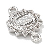 Rack Plating Brass Micro Pave Clear Cubic Zirconia Religion Virgin Mary Connector Charms KK-L224-094P-04-2