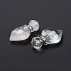 Natural Quartz Crystal Perfume Bottle Pendants G-D058-11P-03-4