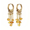 Natural Amber Hoop Earrings EJEW-JE07426-3