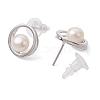 Natural Pearl Ear Studs EJEW-P286-12P-2