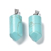 Synthetic Turquoise Dyed Pointed Pendants G-E596-02P-01-2