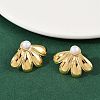 304 Stainless Steel ABS Plastic Pearl Stud Earrings STAS-D368-01D-G-3