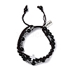 Adjustable Natural Obsidian & Hematite Braided Bead Bracelets BJEW-U035-01A-4