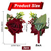 CRASPIRE daSilk 2Pcs Rose Flower Silk Brooch with Plastic AJEW-CP0001-64-2
