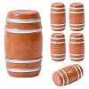 6Pcs Wooden Beer Barrel Figurines Ornaments DJEW-PH0001-82-1